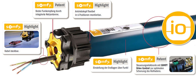 Somfy Oximo 10 Nm io SW60 Rollladenmotor Rohr motor Rolladen Antrieb Funk smart