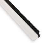 Streifenbürste 7032 - 90 Winkel - mit Alu-Profil weiß lackiert, Besatz PA6 schwarz glatt, auf Maß