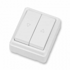 Mini-Doppel-Wippschalter / -taster, aufputz, ultraweiß