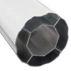 Doppelwandige Aluminiumwelle DW 125 Rund, Außenmaß 125 mm , Innenmaß SW 70 8-Kant (Aufnahme 67 mm), grau lackiert