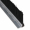 Streifenbürste 7032 - 90 Winkel - mit Alu-Profil blank und 10 mm Bürstenhöhe, Besatz PA6 schwarz glatt, auf Maß 50 mm Faserhöhe der Bürste
