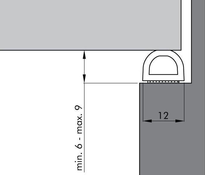 Ellen Selbstklebende EPDM Gummidichtung Ellenflex P, 8 x 5 mm, 1