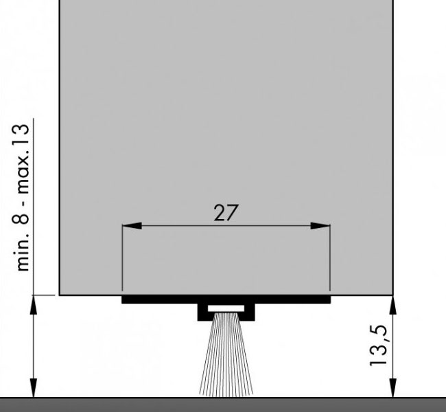 Ellen Türbodendichtung DBS-B zur Montage unter der Tür (unsichtbar),  Bürstendichtung, für Spalten 8 - 13 mm, 100 cm Länge, Rolladen- und  Sonnenschutzprodukte