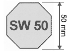 50 mm 8-Kant SW50