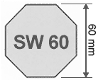 60 mm 8-Kant SW60