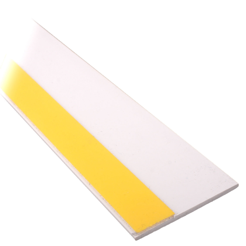enobi Flachleiste 50 x 3,0 mm aus Kunststoff mit selbstklebendem  Schaumklebeband, weiß (RAL 9016), Länge 200 cm (199,5 cm), Fensterleiste, Rolladen- und Sonnenschutzprodukte