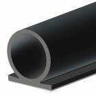 Selbstklebende Silikon Gummidichtung Omega Profil 137, 7 x 7 mm, selbstklebend, Meterware im Doppelstrang (halbe Länge!), Farbe schwarz | Flügelfalz- Türanschlagdichtung