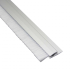 Streifenbürste STL2001 15mm transparent / weiß , mit Alu-Profil eloxiert, 100cm Länge, Bürstendichtung, Türbürste