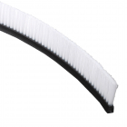 Flexible Streifenbürste "Mink-Flex" FBL5038, transparente / weiße Büsten, zum Einnuten für 5 mm Nut, je Meter, Bürstendichtung
