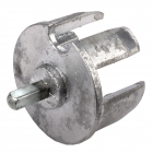 Alu-Getriebeanschluss mit 7 mm 4-Kant für 63 mm Nutwelle (DS / DW 63 / 63N), Wellenkapsel , Wellenkappe
