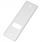 Abdeckplatte PV.135.IX für Gurtwickler aus Edelstahl, weiß lackiert, Lochabstand 135 mm, Gurt-Wicklerblende
