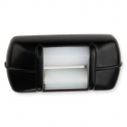 Mini-Gurtführung Horizontal mit Leitrolle und Bürstendichtung, bis 15 mm Gurt, schwarz