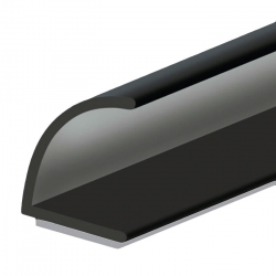 Ellen Selbstklebende Silikon Gummidichtung V-Dichtung 1024T, 7 x 9 mm, 1-seitig selbstklebend, Meterware im Doppelstrang (halbe Länge!), Farbe schwarz | Flügelfalz- Türanschlagdichtung
