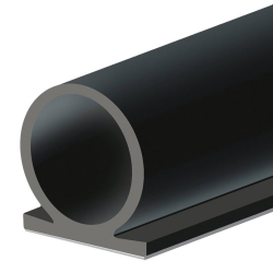 Ellen Selbstklebende Silikon Gummidichtung Omega Profil 137, 7 x 7 mm, selbstklebend, Meterware im Doppelstrang (halbe Länge!), Farbe schwarz | Flügelfalz- Türanschlagdichtung