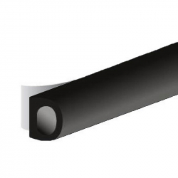 Ellen Selbstklebende EPDM Gummidichtung Ellenflex D, 8 x 6 mm, 1-seitig selbstklebend, Meterware im Doppelstrang (halbe Länge!), Farbe schwarz | Dichtungsband