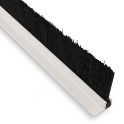 enobi Streifenbürste 7032 - 90 Winkel - mit Alu-Profil weiß lackiert und 40 mm Bürstenhöhe, Besatz PA6 schwarz glatt, auf Maß