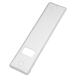 enobi Metall-Abdeckplatte mit Fenster KW.135.IX für Gurtwickler aus Aluminium, weiß lackiert, Lochabstand 135 mm, Gurt-Wicklerblende