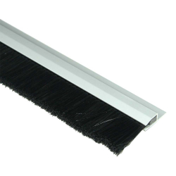 Mink Bürsten Streifenbürste STL2001 mit Alu-Profil eloxiert, Faserbesatz Polyamid (PA6) 40mm schwarz, 100cm Länge, Bürstendichtung, Türbürste