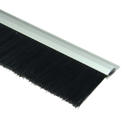 Mink Bürsten Streifenbürste STL2001 mit Alu-Profil eloxiert, Faserbesatz Polyamid (PA6) 60mm schwarz, 100cm Länge, Bürstendichtung, Türbürste