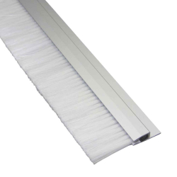 Mink Bürsten Streifenbürste STL2001 60 mm transparent / weiß , mit Alu-Profil eloxiert, 100 cm Länge, Bürstendichtung, Türbürste