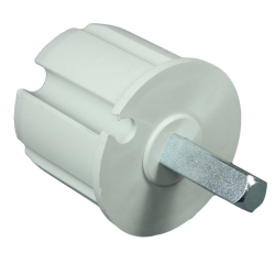 enobi Getriebeanschluss aus Kunststoff mit 13 mm 4-Kant für 70 mm Nutwelle (DS / DW 70), Wellenkapsel , Wellenkappe