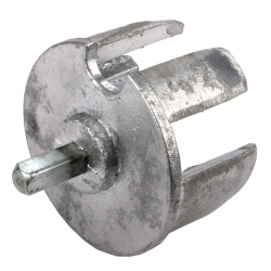 enobi Alu-Getriebeanschluss mit 7 mm 4-Kant für 63 mm Nutwelle (DS / DW 63 / 63N), Wellenkapsel , Wellenkappe