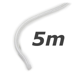 enobi Aufzugschnur, Zugseil 4 mm, weiß, 4,8 m Länge (Kordel, Rollladenschnur, Ampelschirm)
