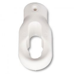 enobi Markisenöse Kurbelöse ovale Öse aus Kunststoff, Bohrung  10 mm rund, mit Schraube, weiß