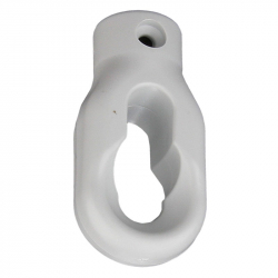 enobi Markisenöse Kurbelöse ovale Öse aus Kunststoff, Bohrung  10 mm rund, mit Schraube, grau