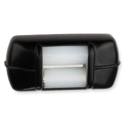 enobi Mini-Gurtführung Horizontal mit Leitrolle und Bürstendichtung, bis 15 mm Gurt, schwarz
