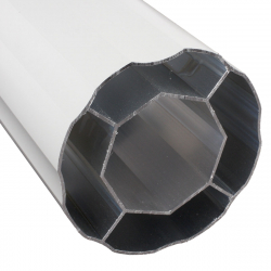 enobi Doppelwandige Aluminiumwelle DW 125 Rund, Außenmaß 125 mm , Innenmaß SW 70 8-Kant (Aufnahme 67 mm), grau lackiert